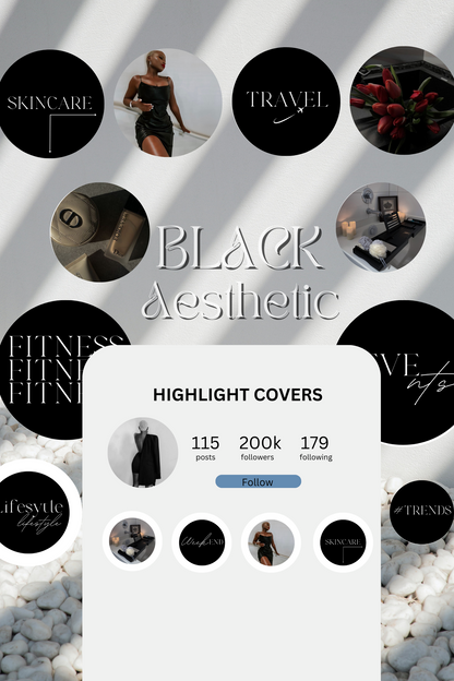 Black Aesthetic Instagram Highlight Covers